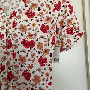 Dip Fitted Button-Down Floral Midi Dress